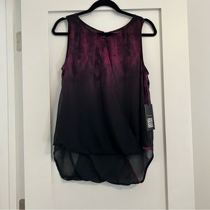 Sheer Pink and Black Bubble Tank